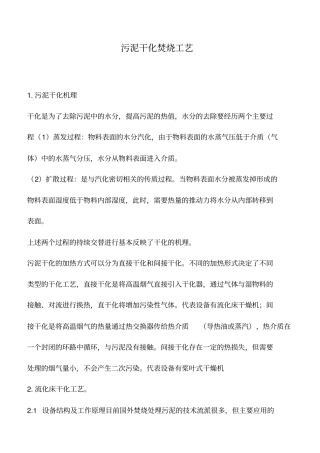 污泥干化焚烧工艺