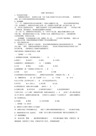 汤姆索亚历险记重点问题