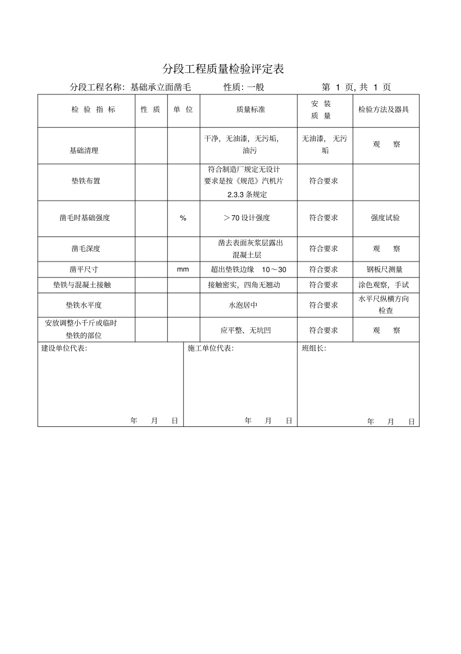 汽机安装资料验收表格大全_第2页
