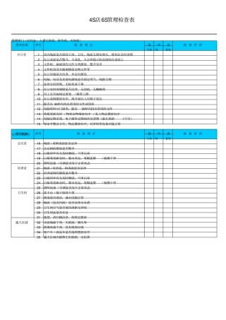 汽车4S店6S管理检查表