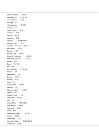 汽车专业英语分析