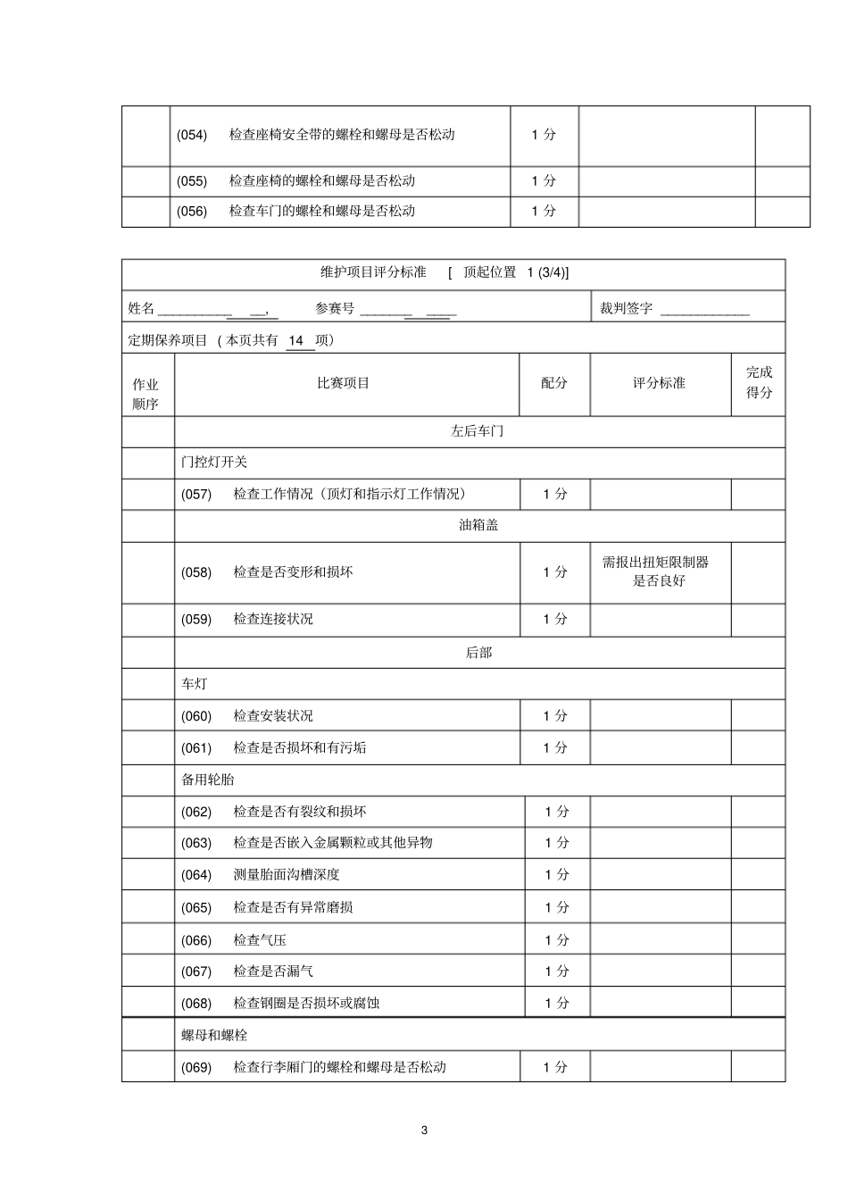 汽车二级维护项目评分标准资料_第3页