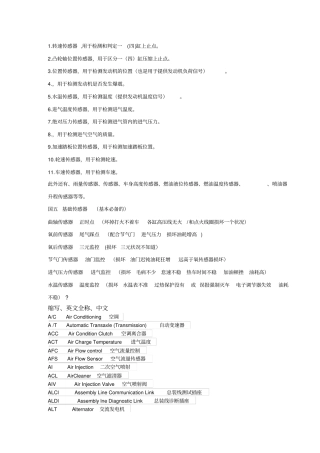 汽车传感器全集