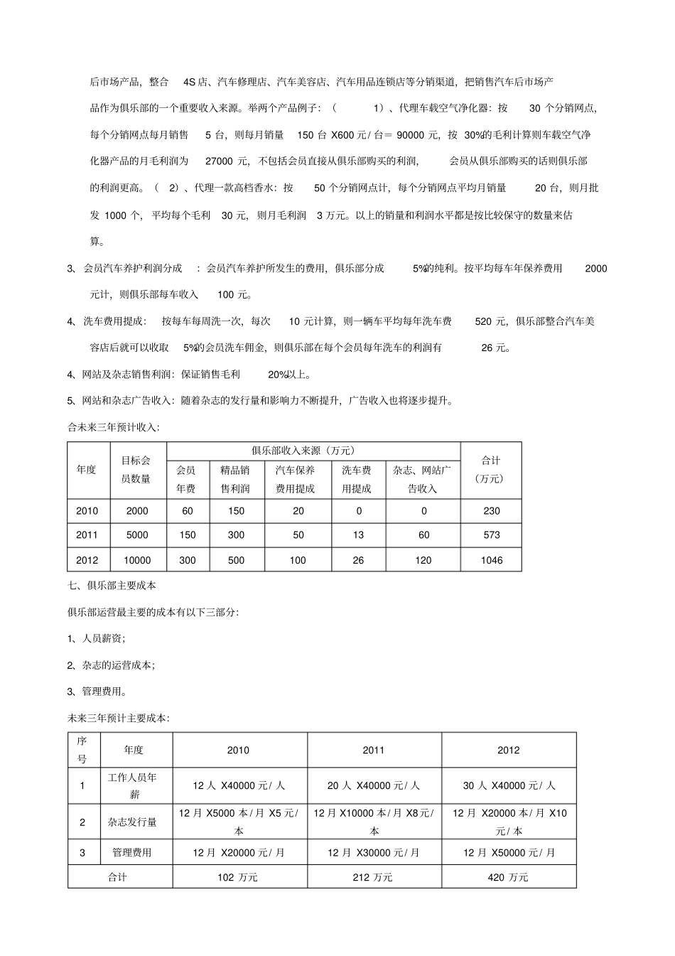 汽车俱乐部盈利分析_第3页