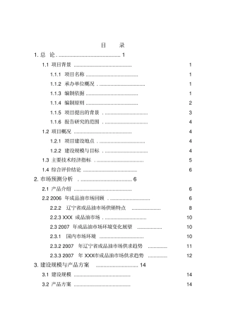 汽车加油站新建项目可行性研究报告