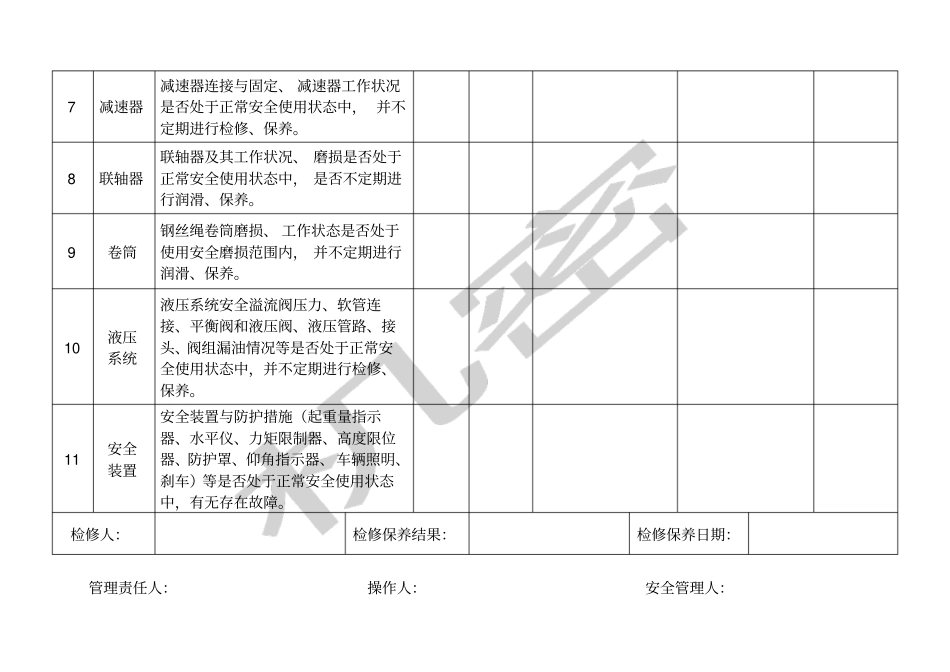 汽车吊特种设备检修保养检查记录_第2页