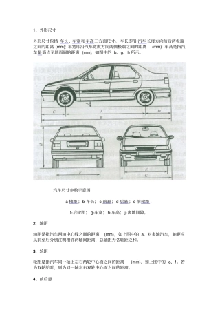 汽车尺寸参数