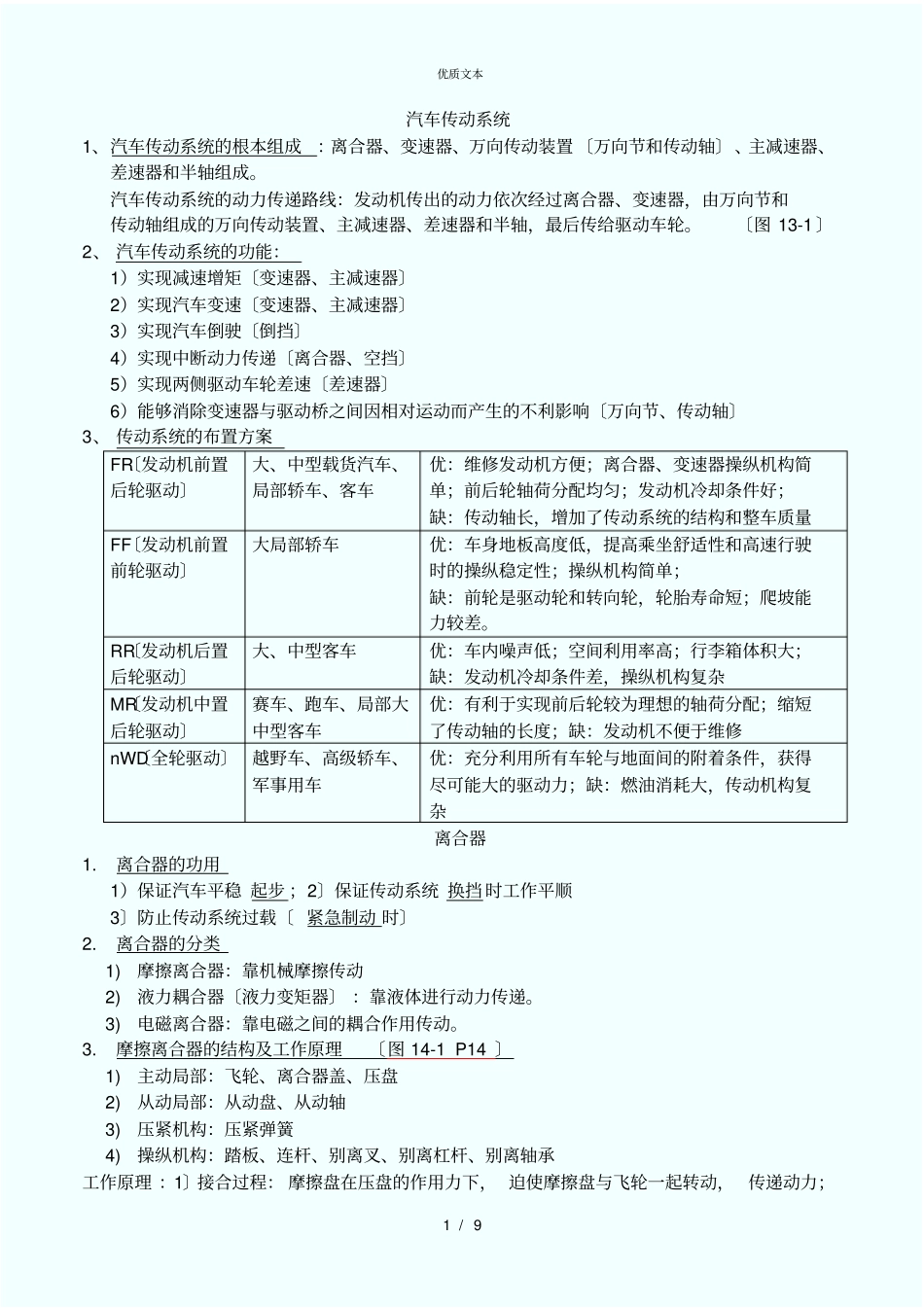 汽车底盘复习提纲_第1页