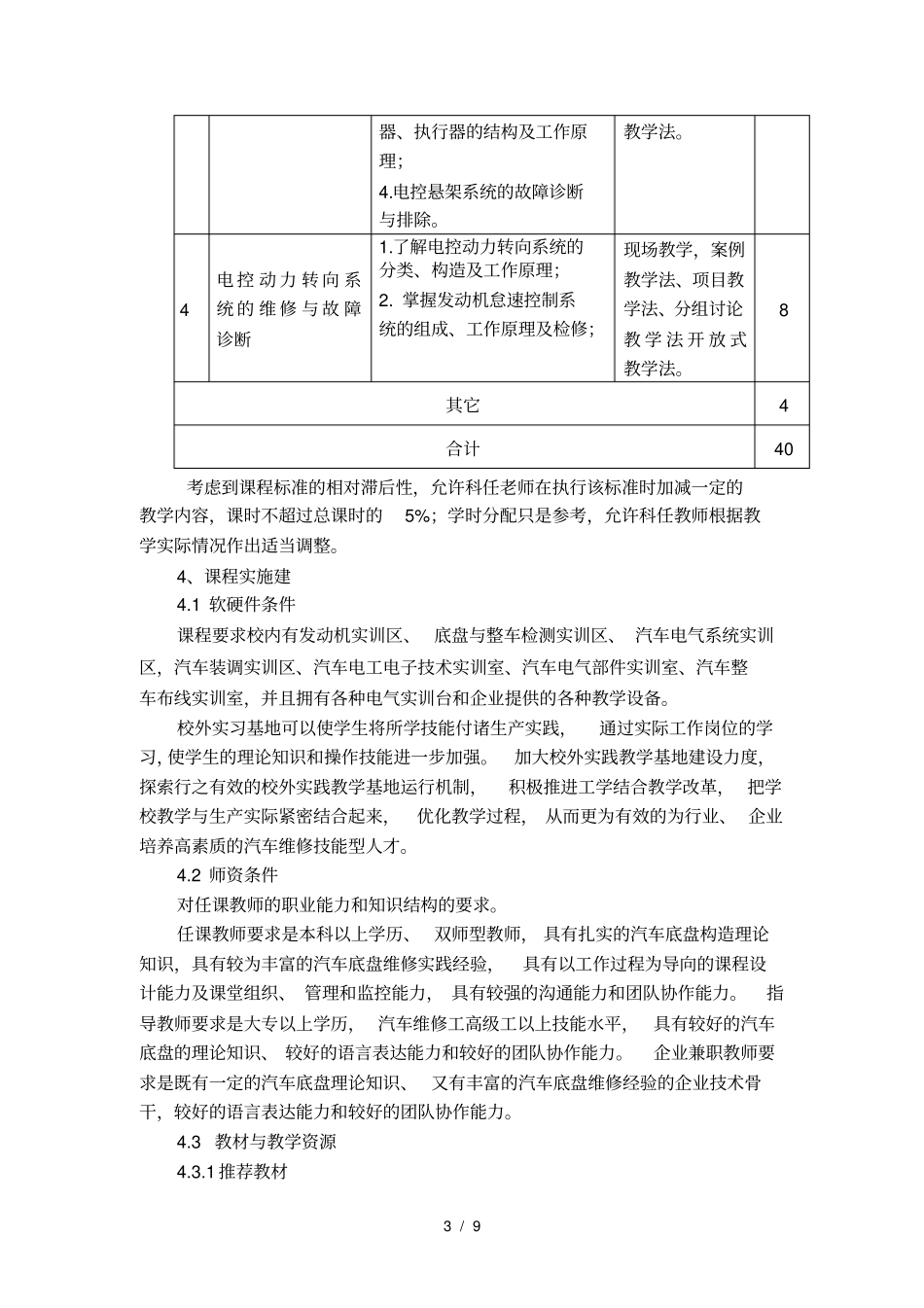 汽车底盘电控技术课程标准_第3页