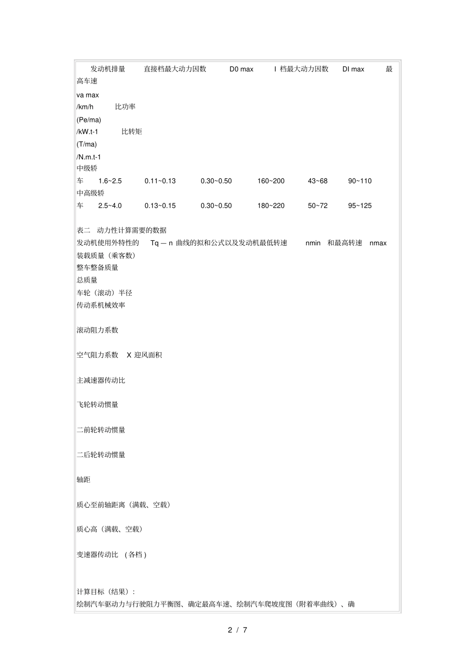 汽车总体设计、计算参数_第2页