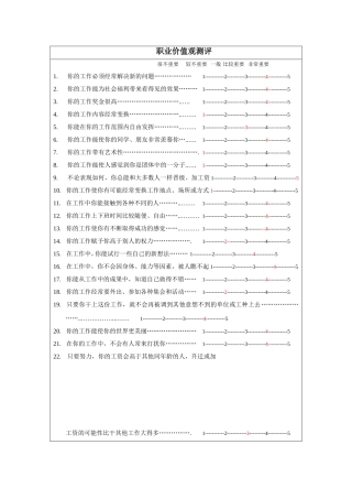 职业价值观测评