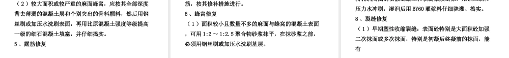 项混凝土工程修补专项方案（蜂窝、漏筋、麻面...）