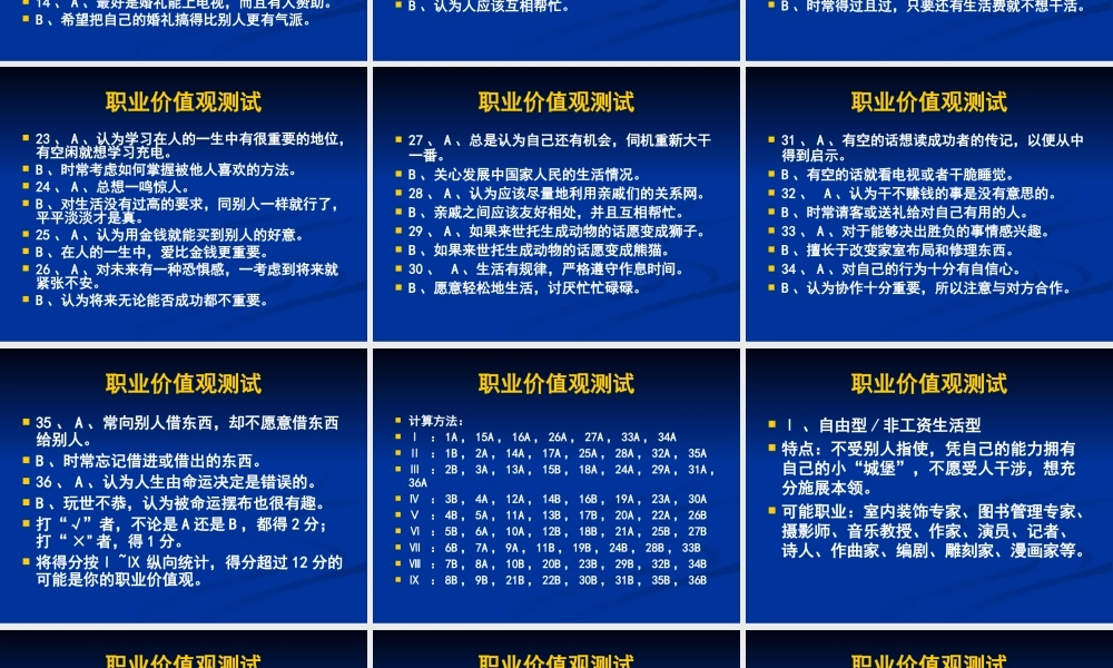 职业规划心理测试