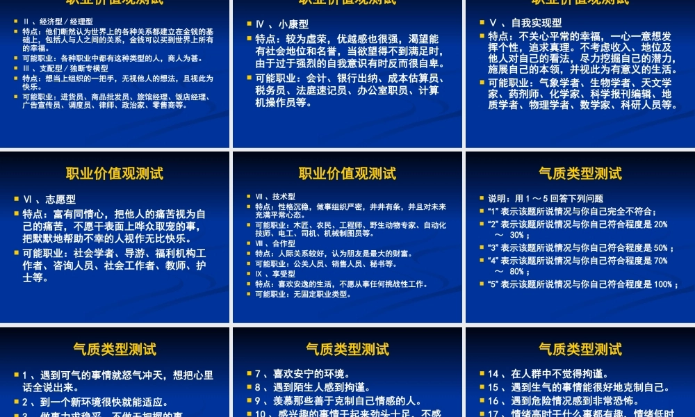 职业规划心理测试