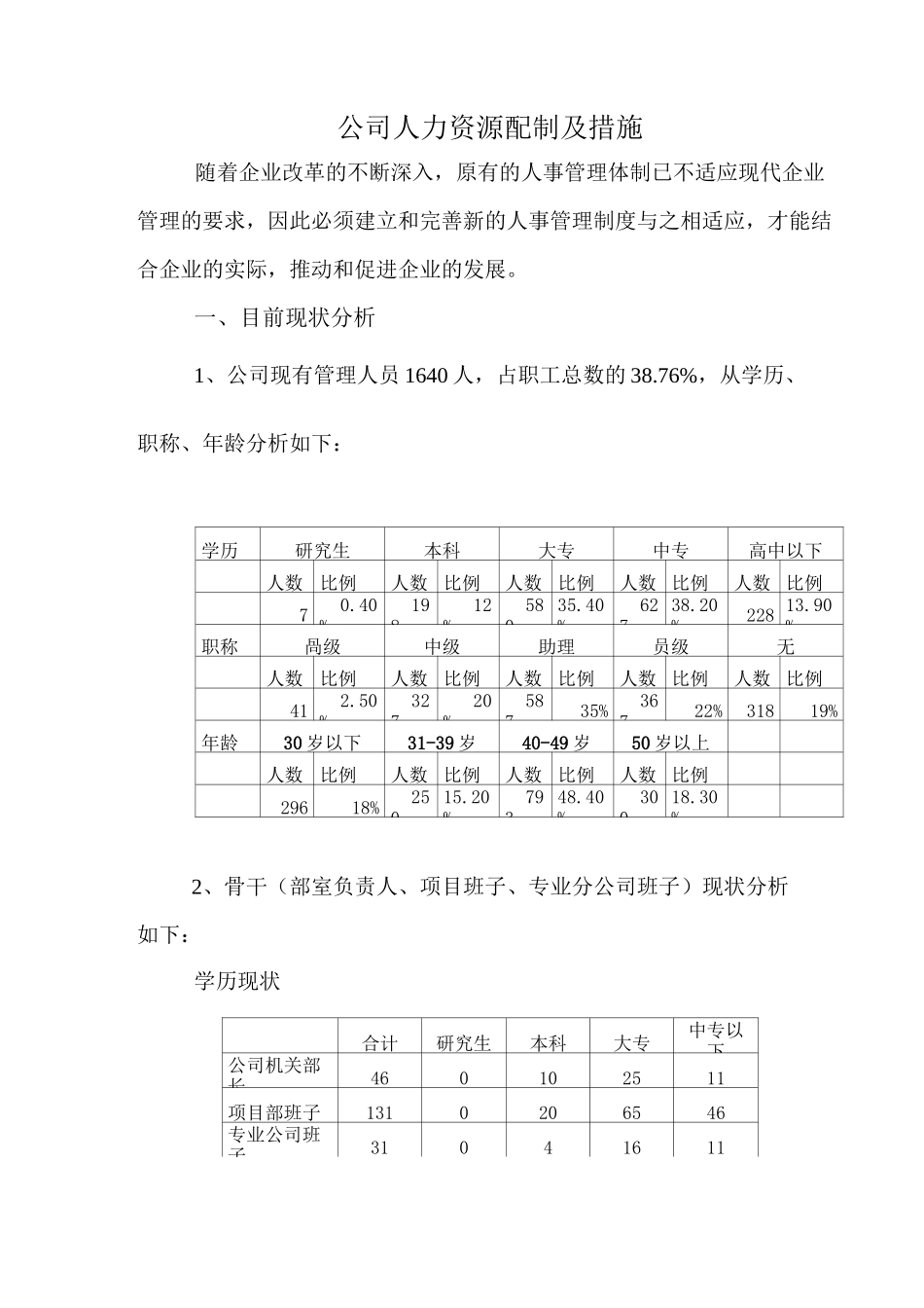 公司人力资源配制及措施_第1页