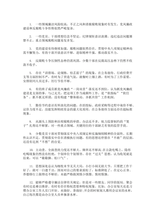 廉洁自律方面存在的问题(最新)