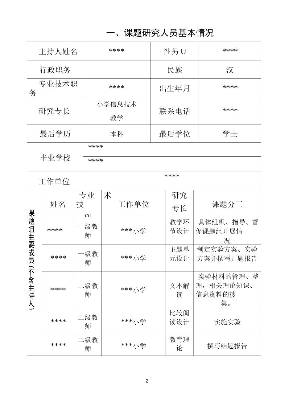 课题申报、评审书 信息技术与学科教学有效整合_第2页