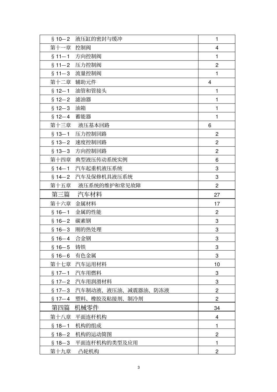 汽车机械基础教学大纲重点讲义资料_第3页