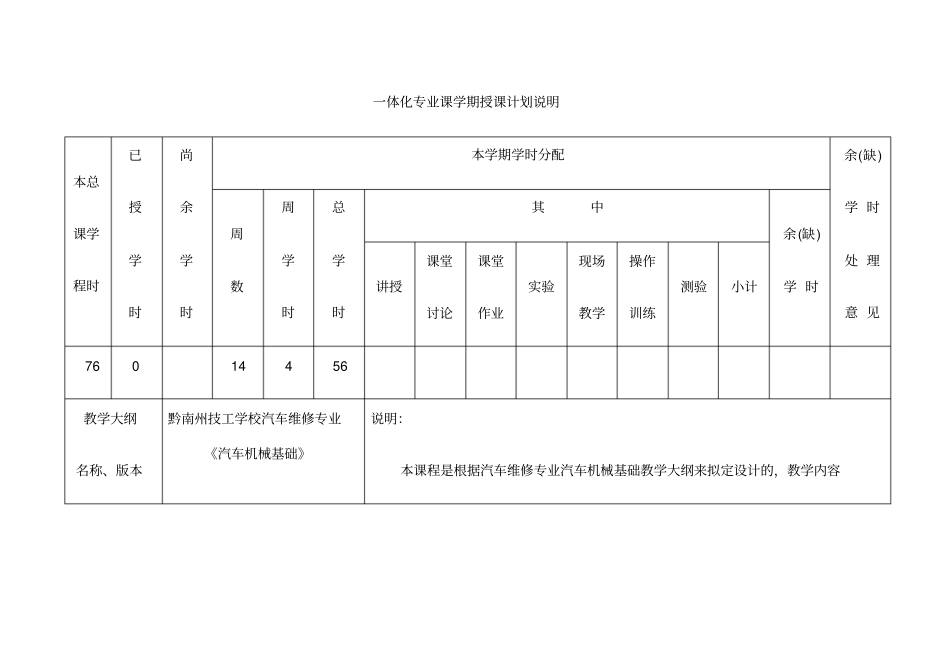 汽车机械基础授课计划修改_第2页