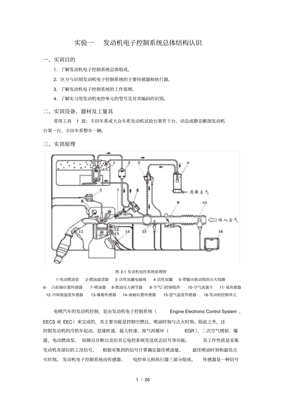 汽车电子控制技术试验指导书_第1页