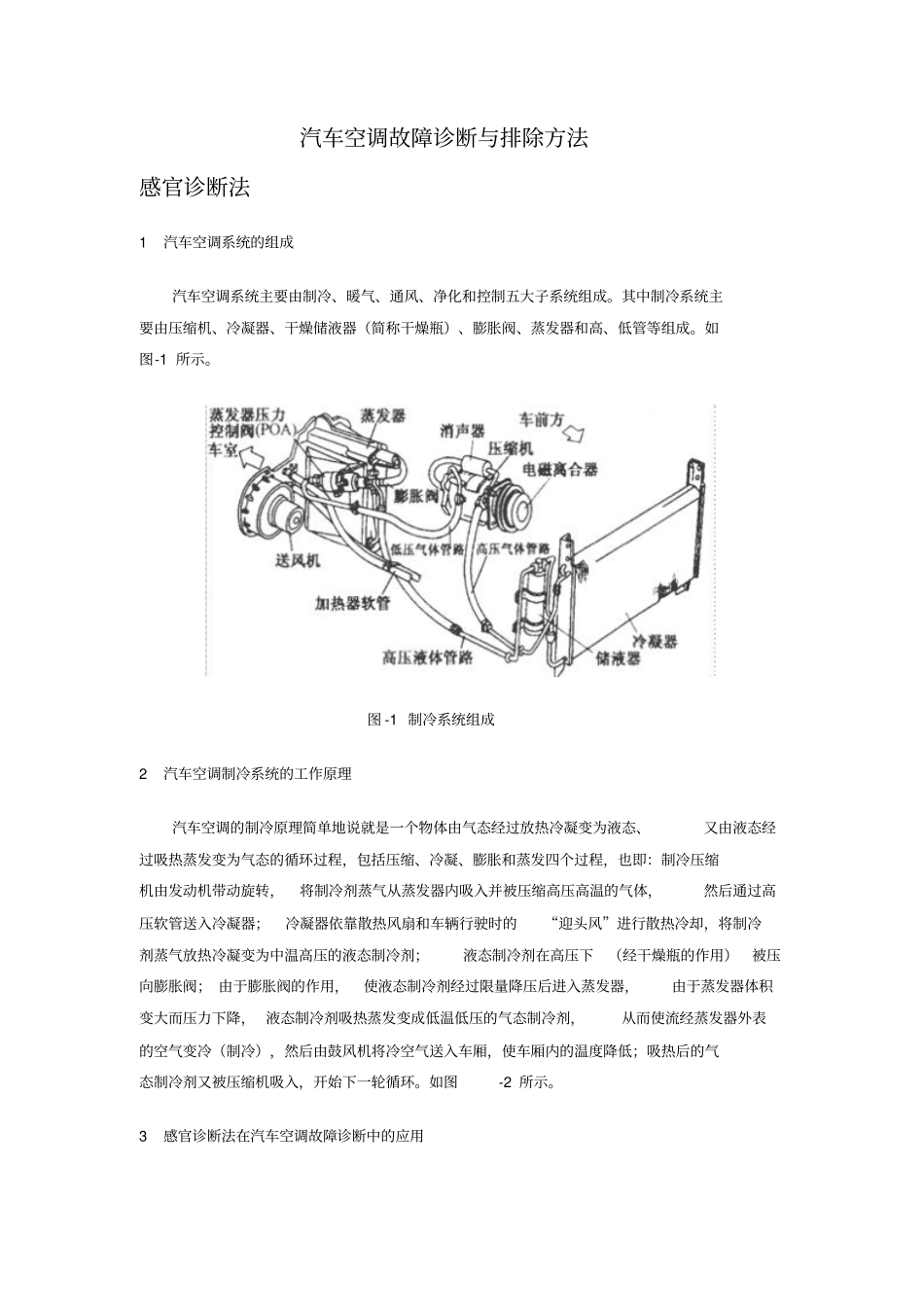 汽车空调故障诊断和排除方法_第1页