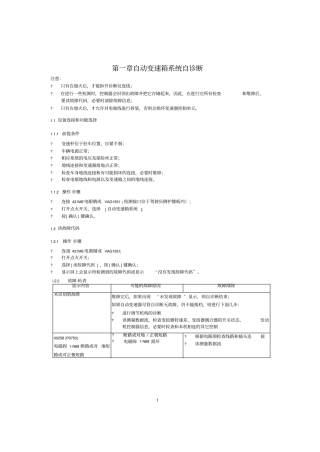 汽车维修技术_自动变速箱系统自诊断