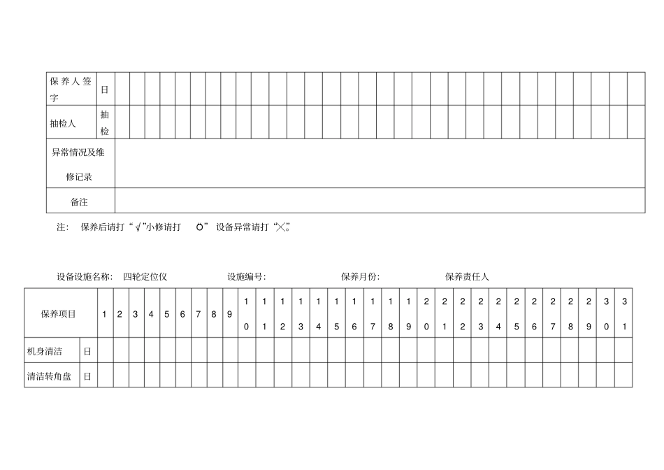 汽车维修设备保养记录_第2页
