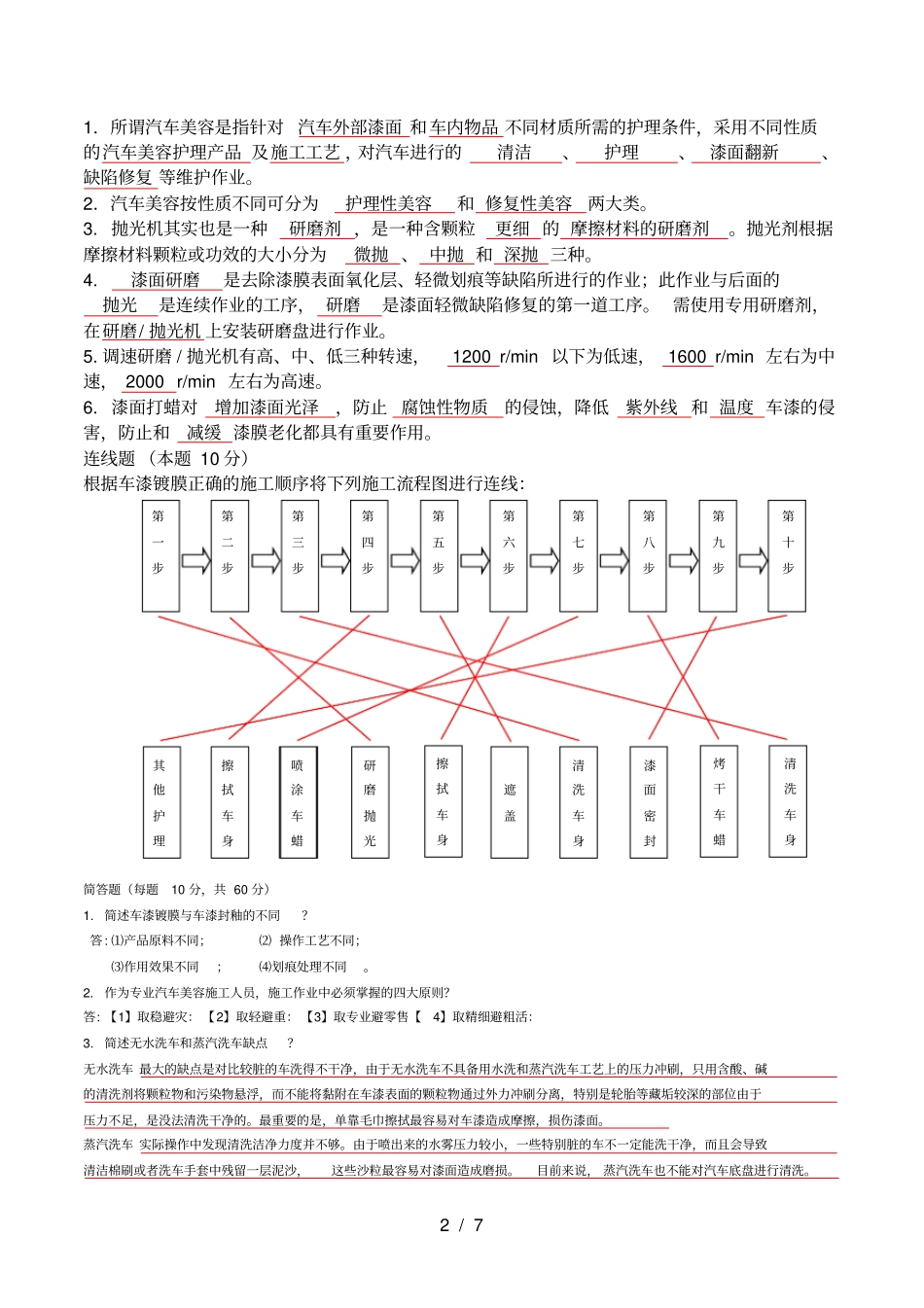 汽车美容填空简答问答_第2页