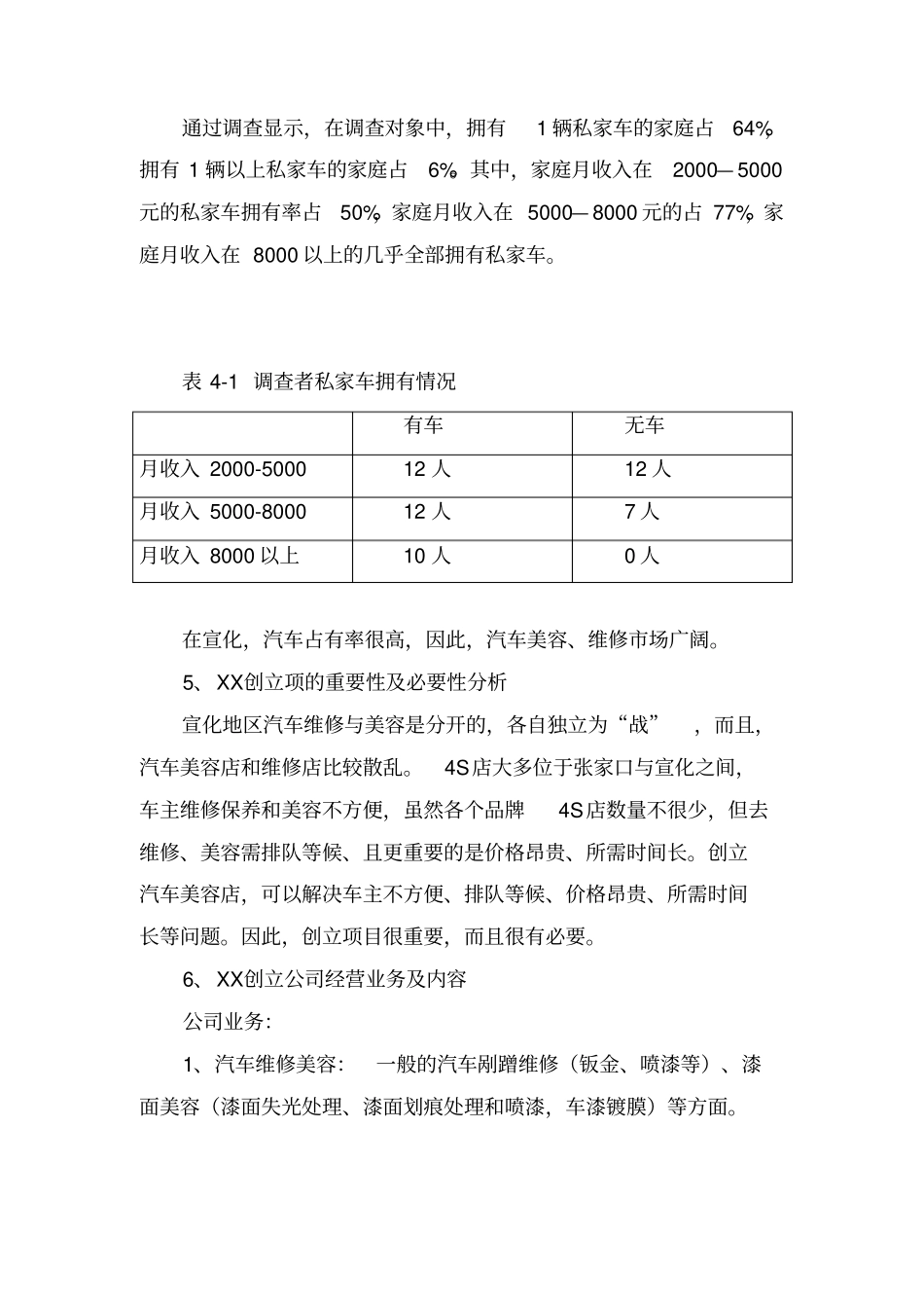汽车美容维修店创业商业计划书推荐_第3页