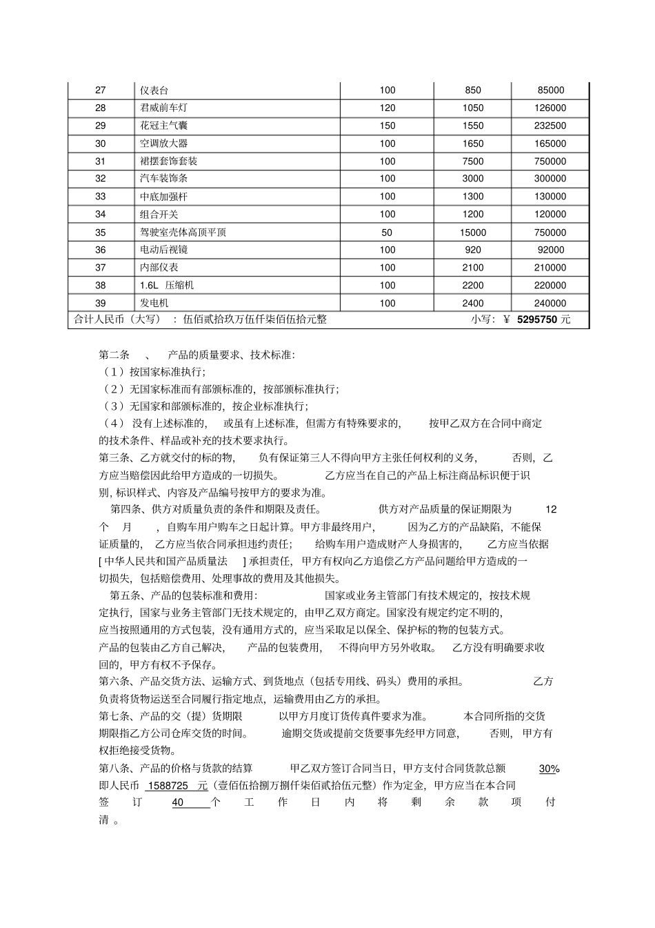 汽车配件购销合同三方_第2页