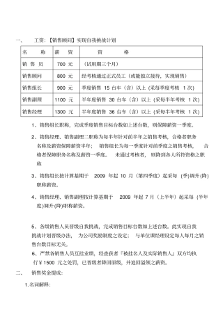 汽车销售顾问工资、奖金方案学习资料