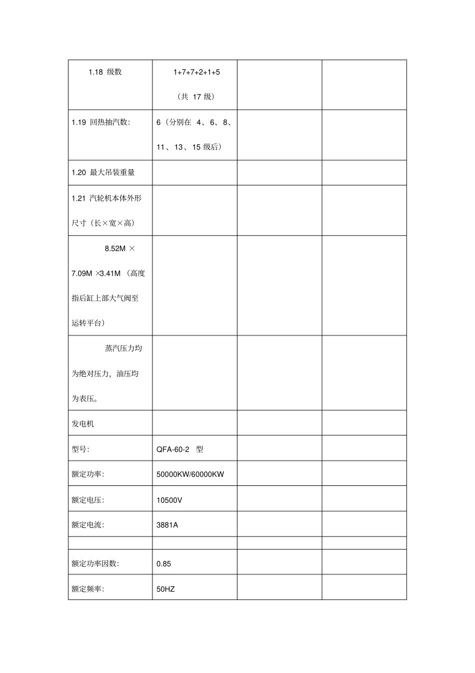 汽轮机技术规范与结构特性概述_第3页