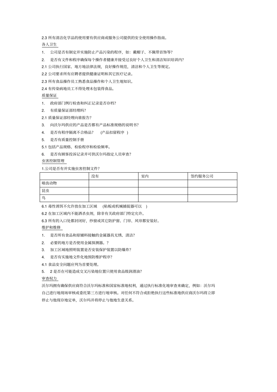沃尔玛验厂审核内容_第2页