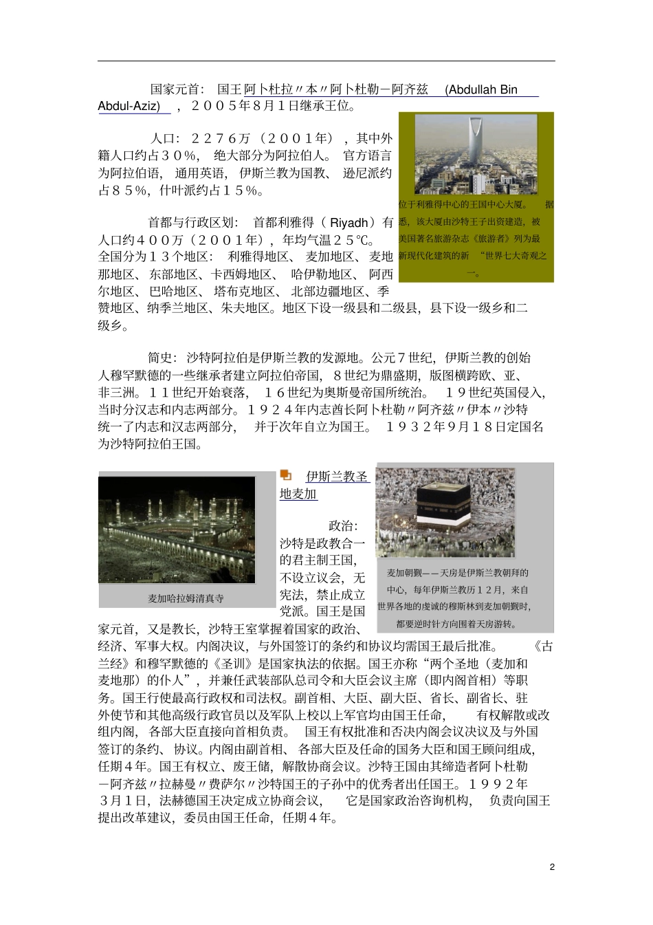 沙特阿拉伯王国简介分析_第2页