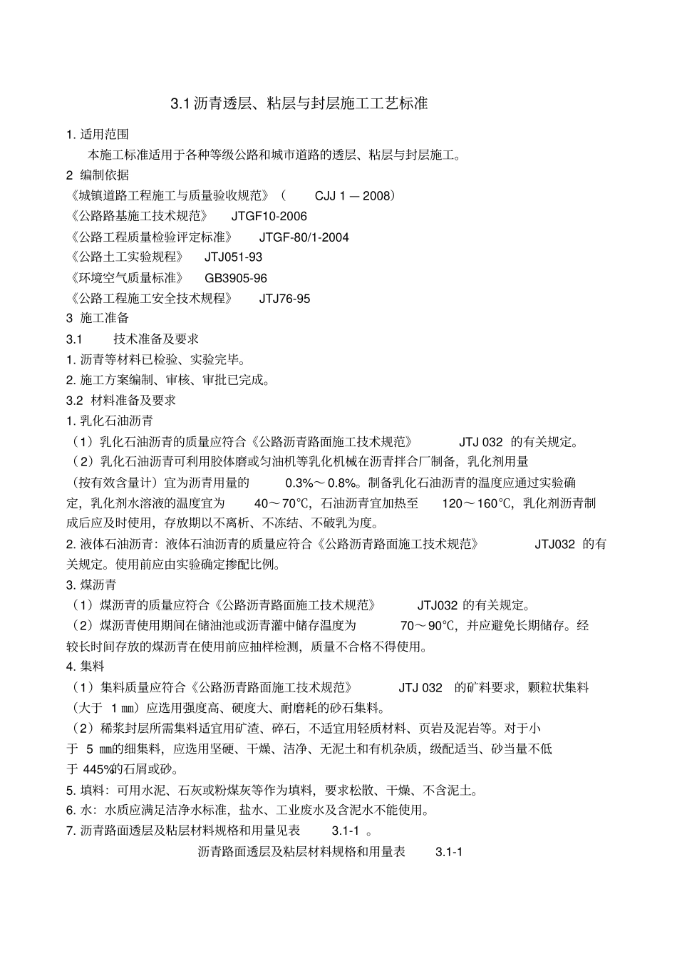 沥青透层粘层与封层施工工艺标准_第1页