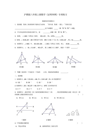 沪教版八年级上册数学证明举例专项练习