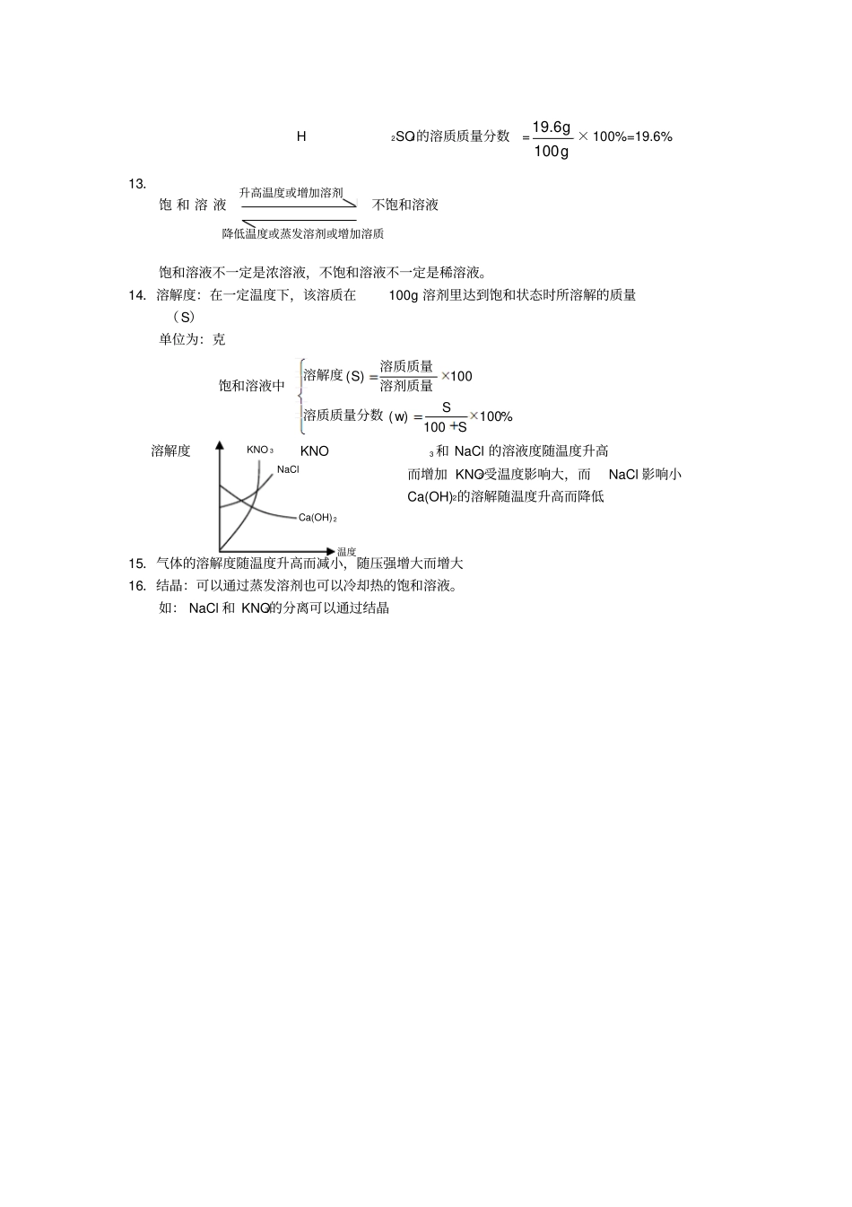 沪教版初中化学-溶解现象基本知识点总结_第2页