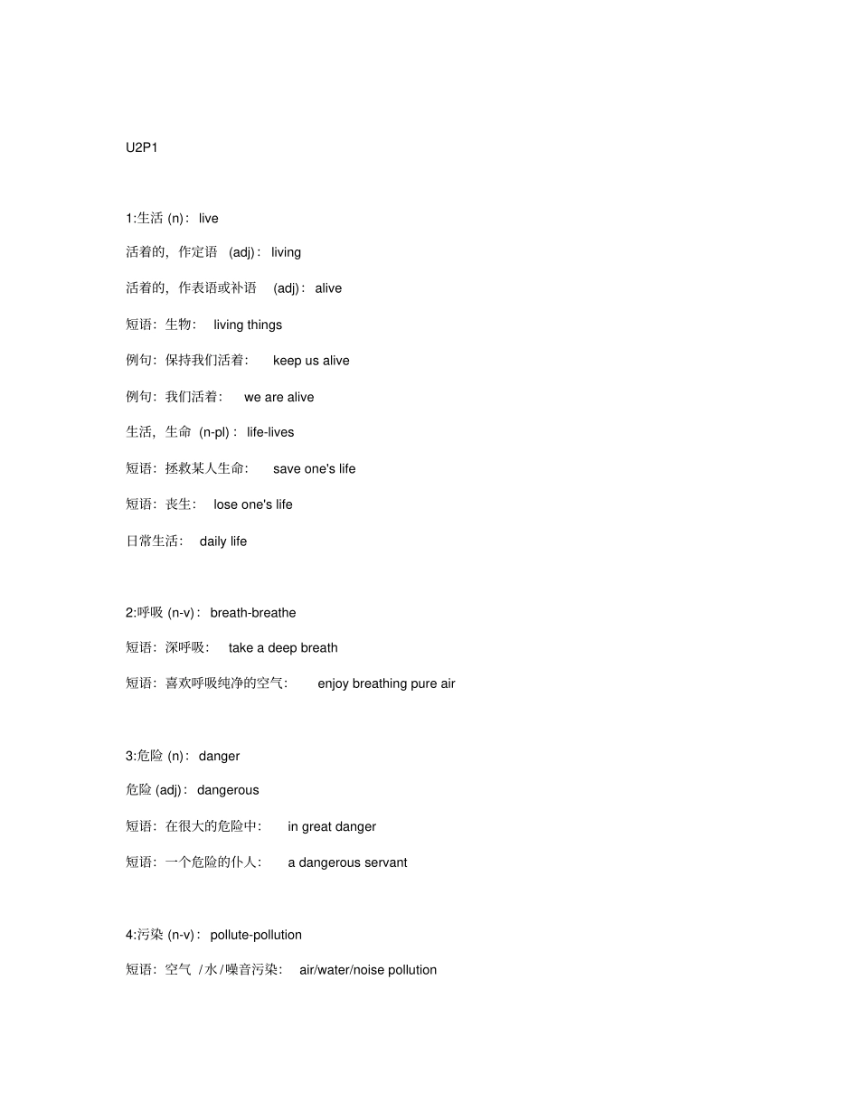 沪教版初二下英语知识点笔记最全整理例句和短语_第1页