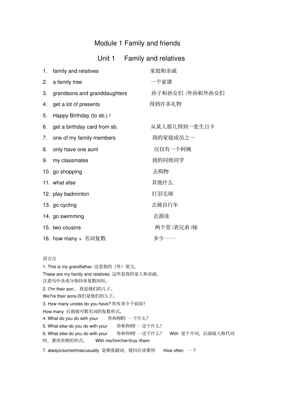 沪版牛津英语六年级上知识点整理_第1页