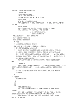 沪版高一化学1以食盐为原料的化工产品