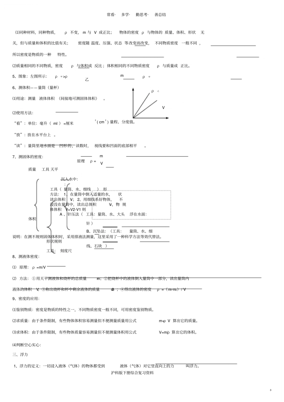 沪科版八年级下物理知识点整理良心出品必属精品_第3页