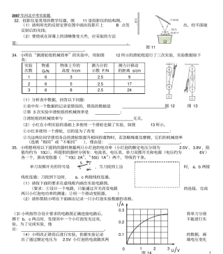 河北中考物理试验题汇总讲解