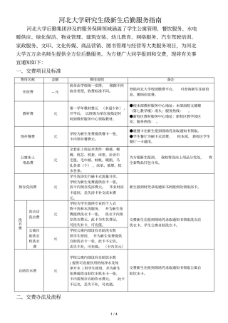 河北大学研究生级新生后勤服务指引