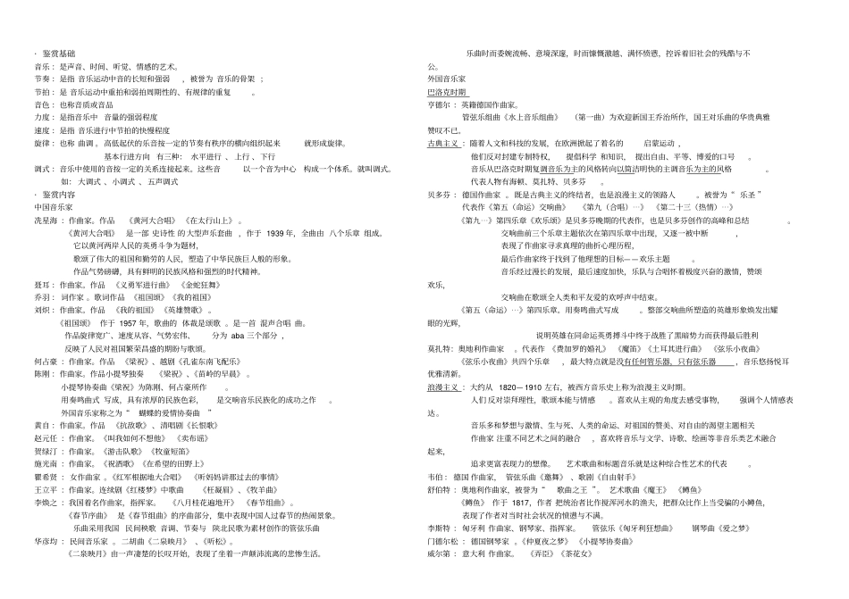 河北音乐学考知识点版_第1页