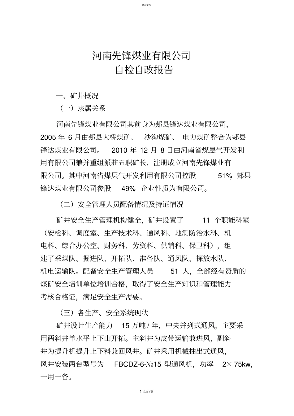 河南xx煤矿自查自改报告_第2页