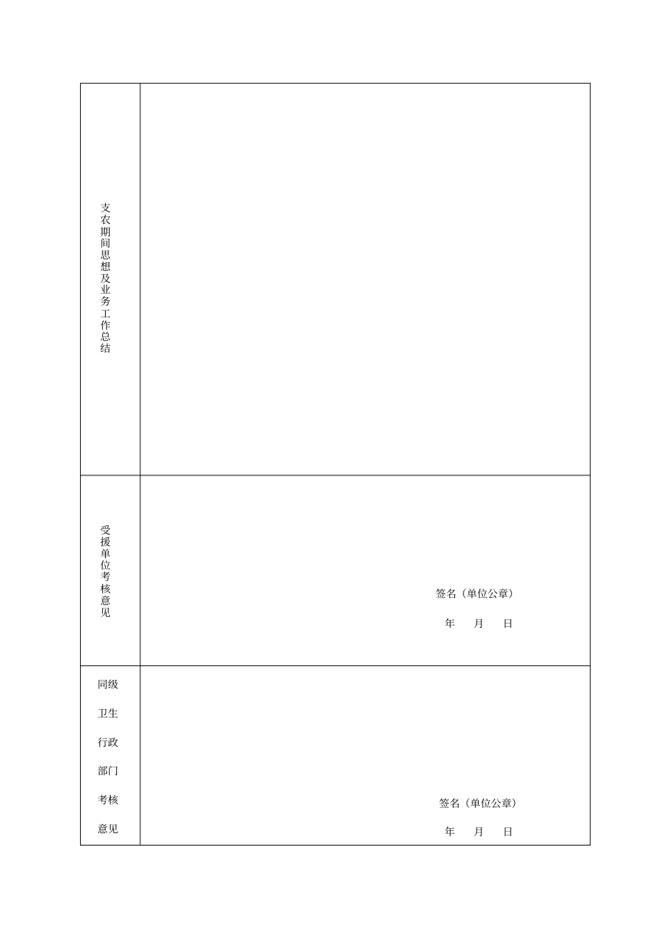河南城医师卫生支农工作鉴定表_第2页