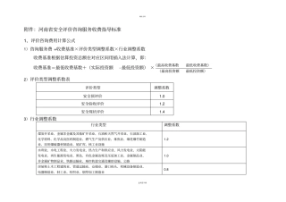 河南安全评价咨询服务收费指导标准