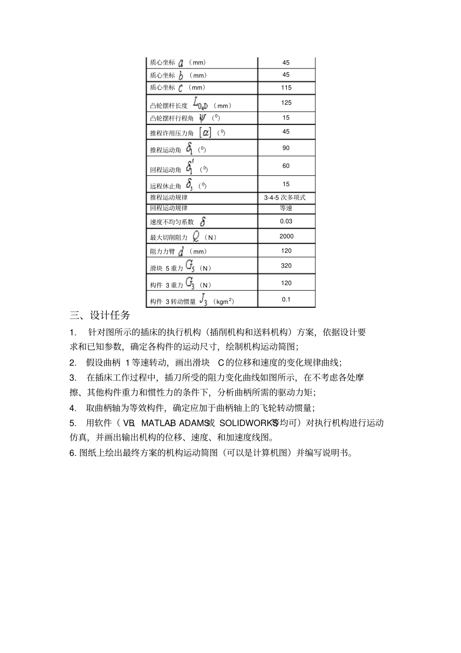 河南理工大学机械插床机构课程方案_第2页