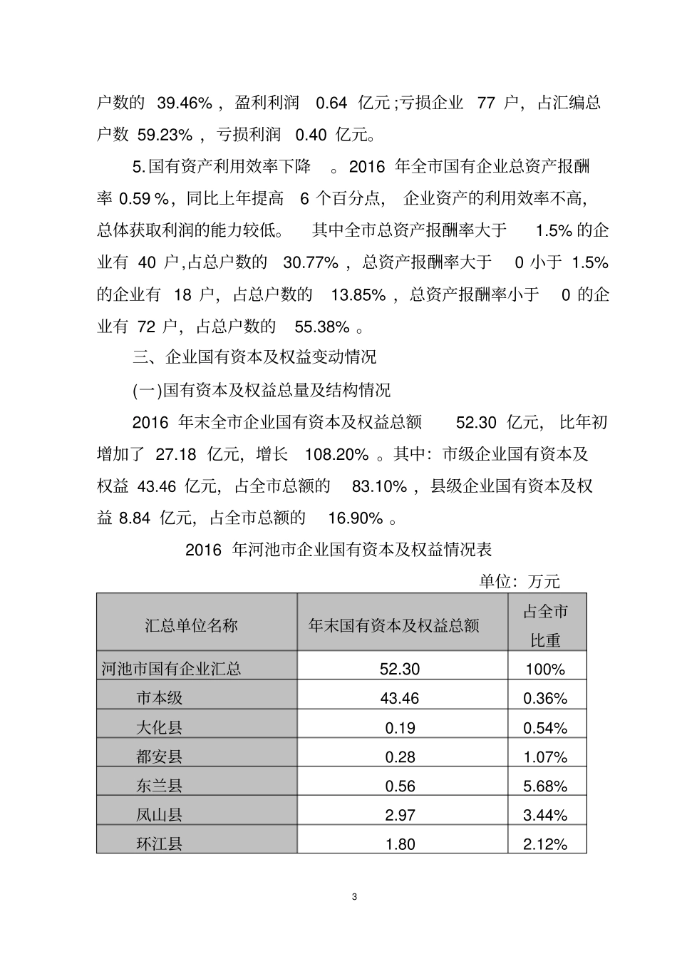 河池2016年企业国有资产统计分析_第3页