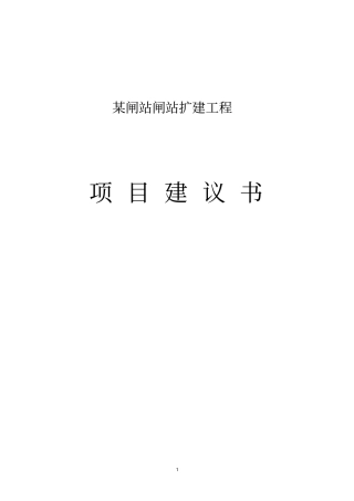 河道闸站项目建议书